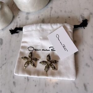 Oscar de la Renta Gold and Green  Earrings